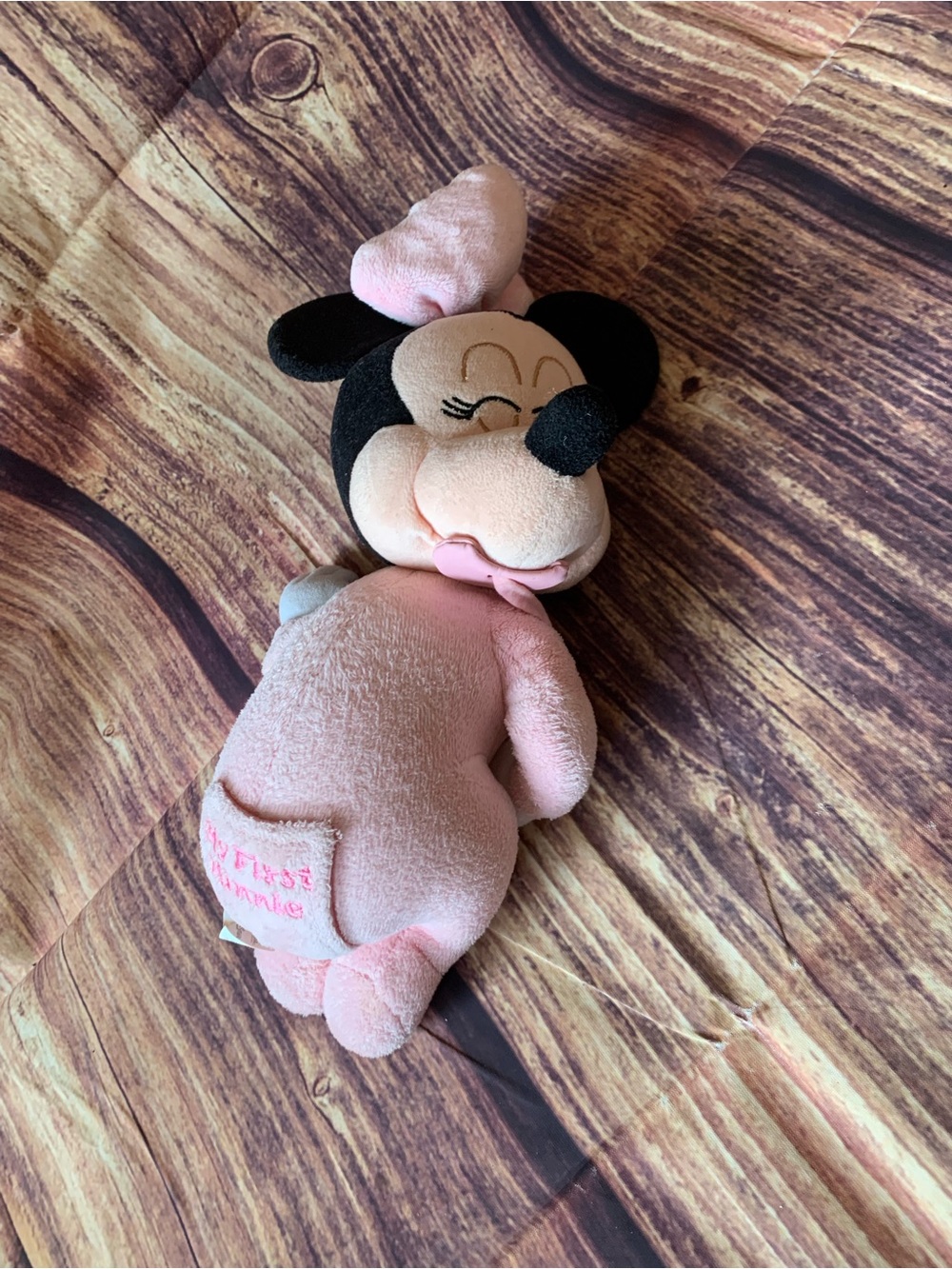 Disneyland Walt Disney World "My First Minnie" Sleeping Pink Stuffed Plush 13"